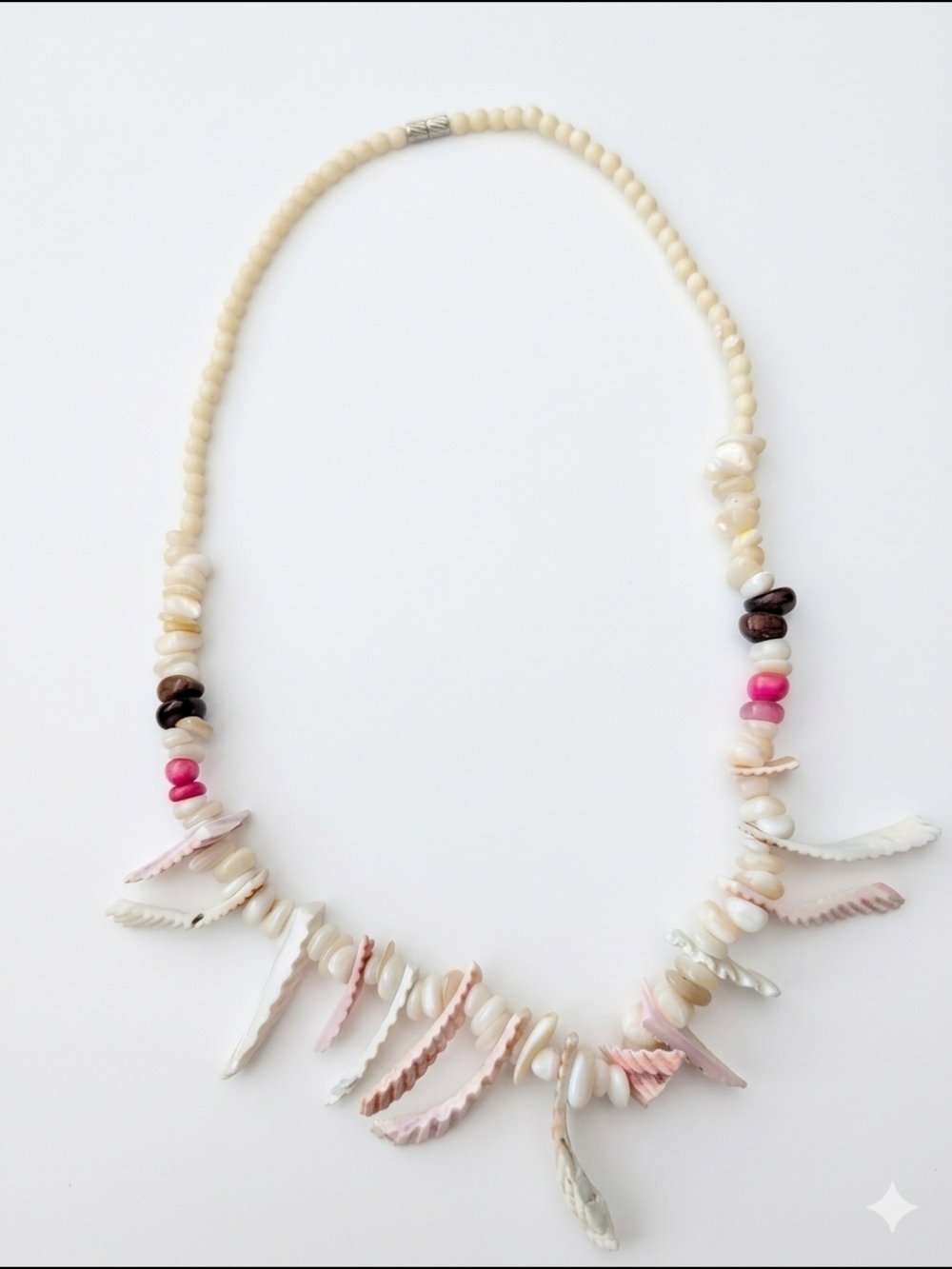 VTG Y2K Shell Fringe Necklace  Beachy Coconut Girl Aesthetic
